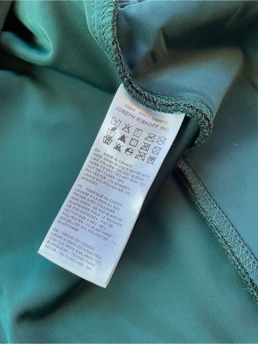 Joseph Ribkoff Green Velvet Single-Button Blazer - Picture 7 of 8